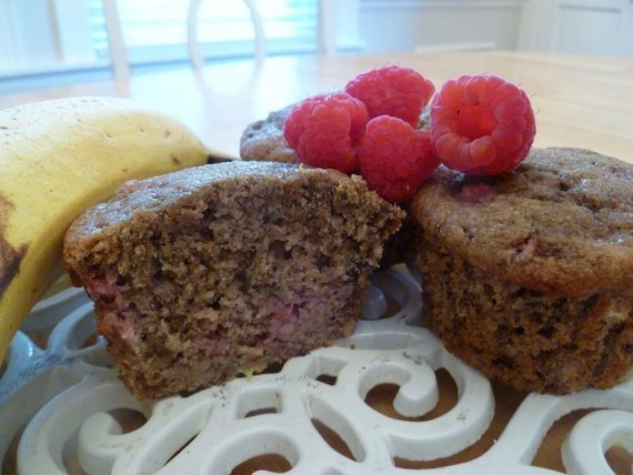 Raspberry Banana Muffins