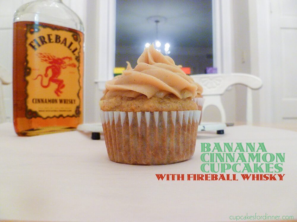 Banana-Cinnamon Cupcakes with Fireball Whisky