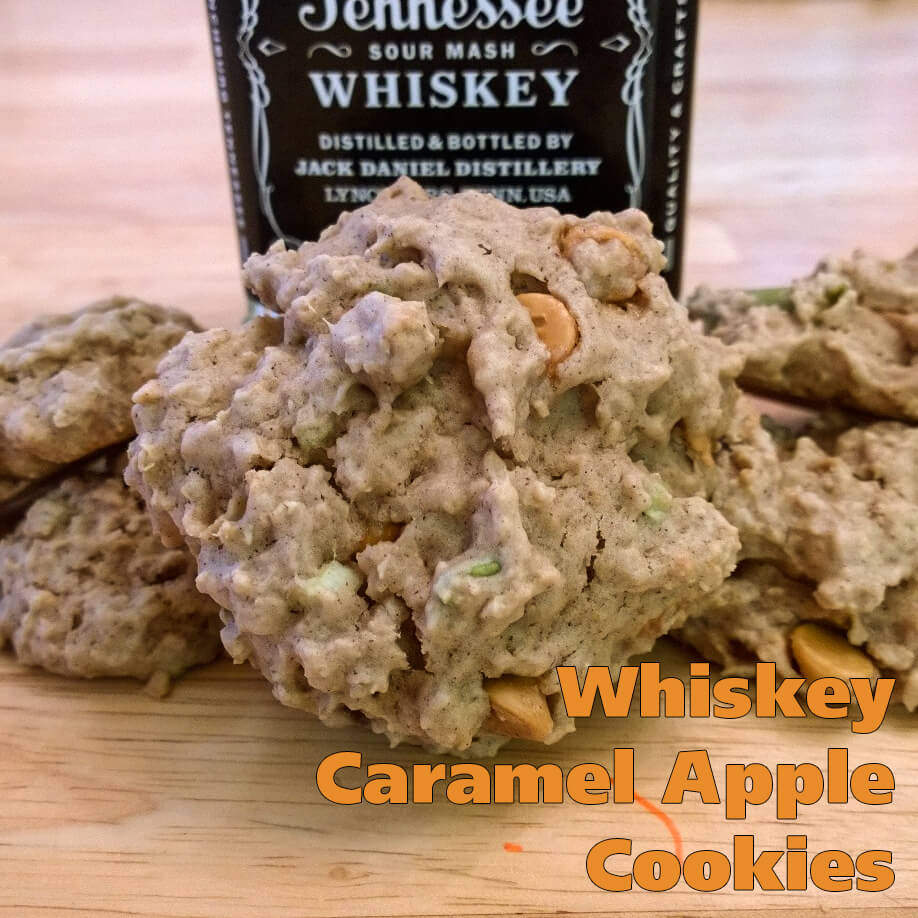 Whiskey Caramel Apple Cookies