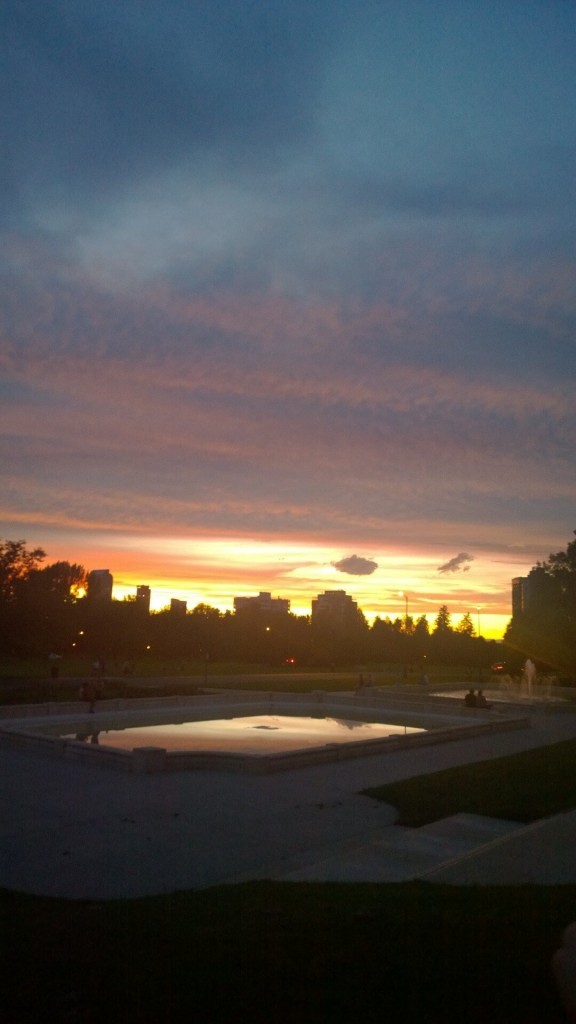 Sunset over Cheesman park