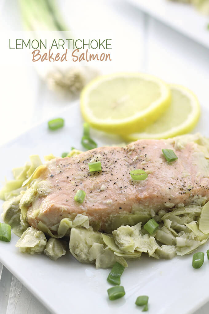 Lemon Artichoke Baked Salmon