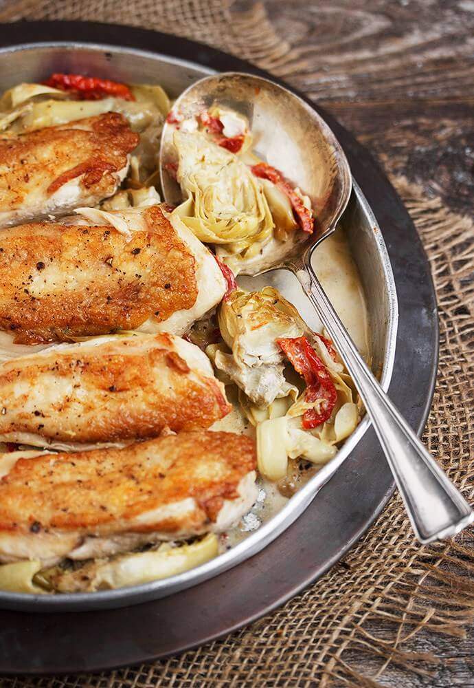 Chicken with Artichokes and Sun-Dried Tomatoes