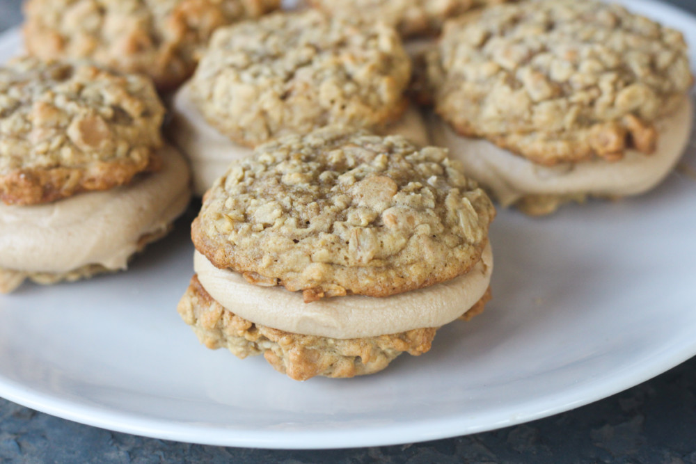 Boozy Peanut Butter Oatmeal Cream Pies