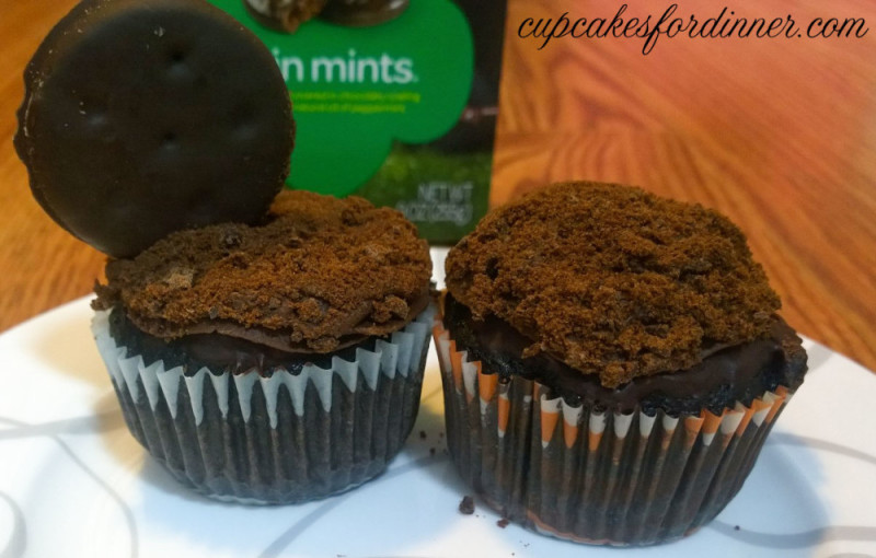 Drunken Thin Mint Cupcakes