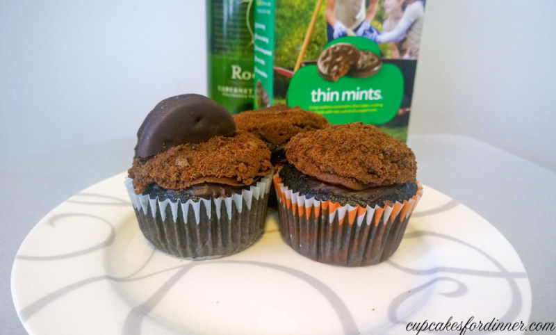 Drunken Thin Mint Cupcakes