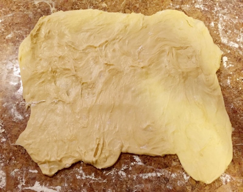 Rolled brioche dough