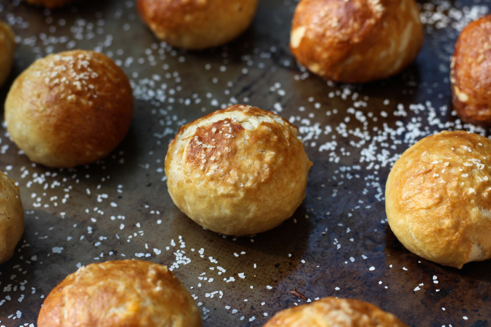 Stuffed Beer Cheese Pretzel Bites