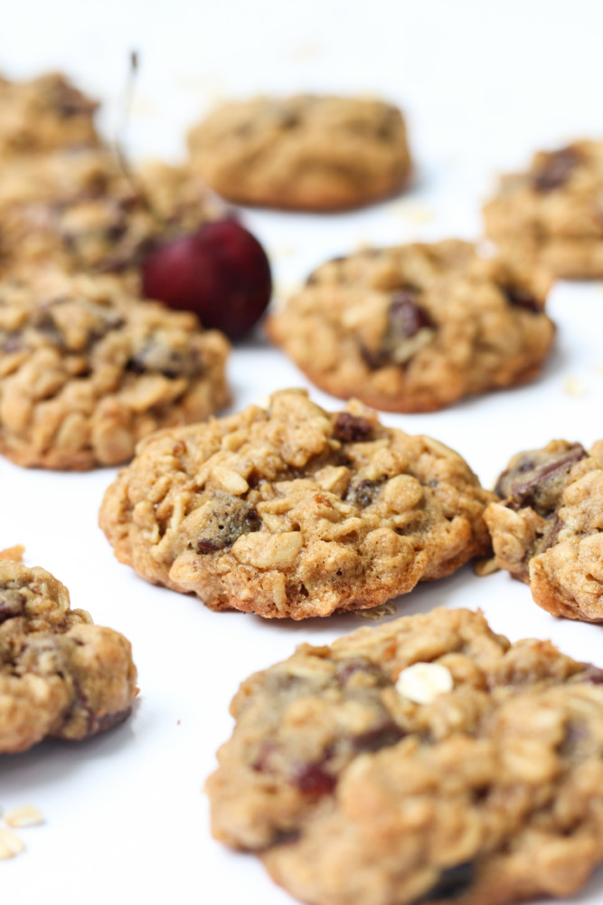 Chocolate Cherry Oatmeal Cookies