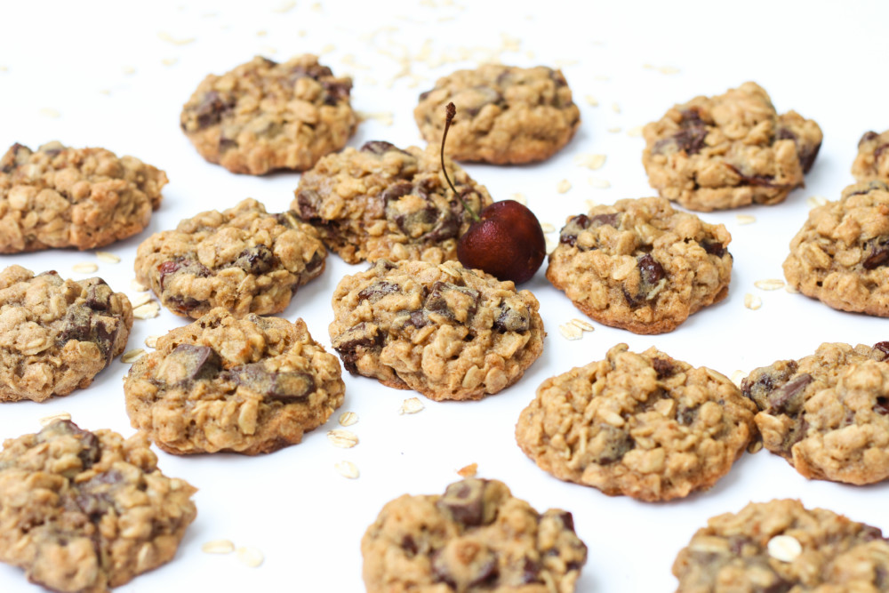 Chocolate Cherry Oatmeal Cookies