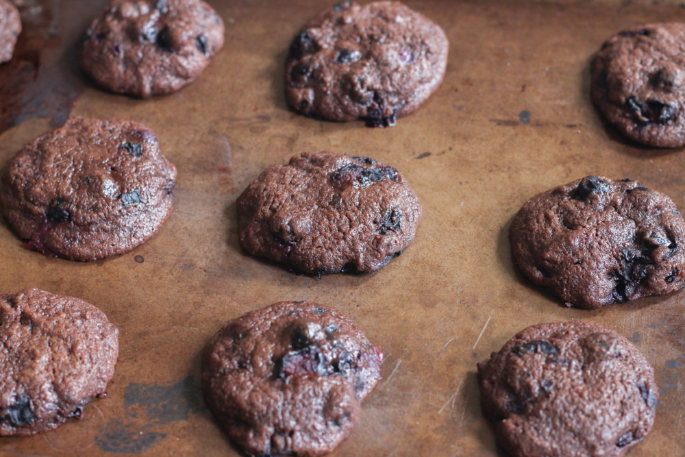 Chocolate Blueberry Cookies