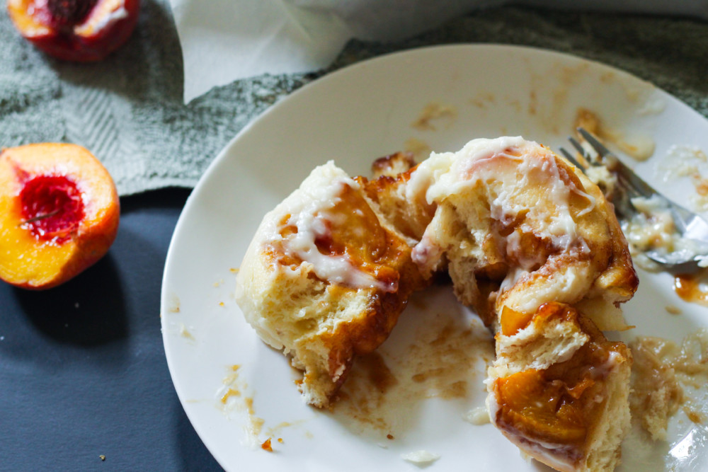 Peach Cinnamon Rolls