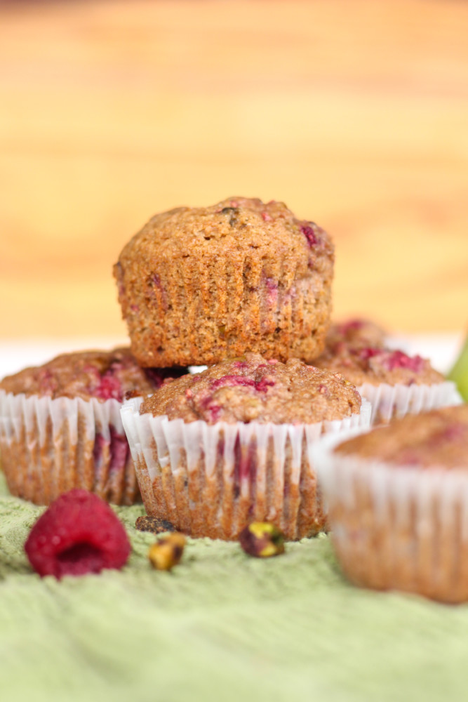 Pistachio Pear Raspberry Muffins