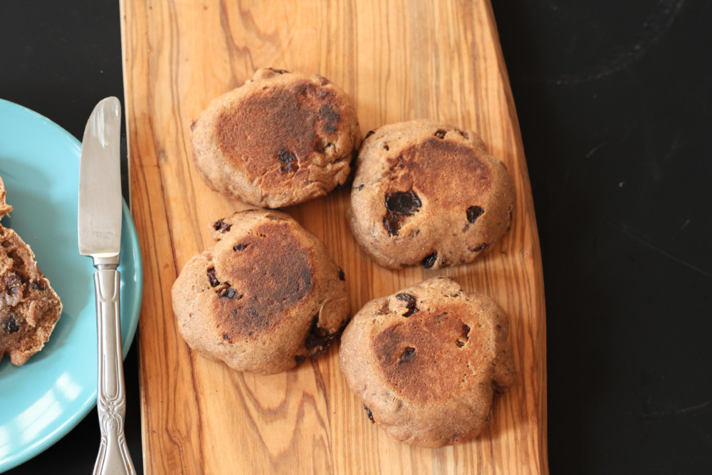 Whole Wheat Cinnamon Raisin English Muffins