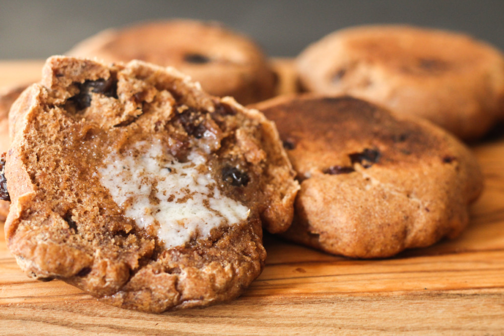 Whole Wheat Cinnamon Raisin English Muffins